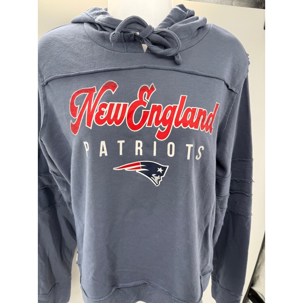 NFL New England Patriots Women Blue Pullover Hoodie Sweashirt Small NEW - Picture 4 of 10